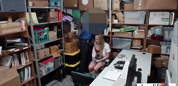  Petite blonde teen busted by a perverted LP officer